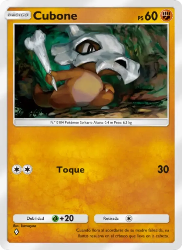Cubone card in Spanish