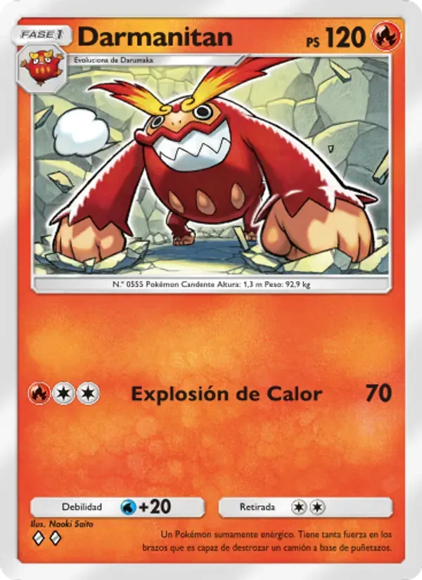 Darmanitan card in Spanish