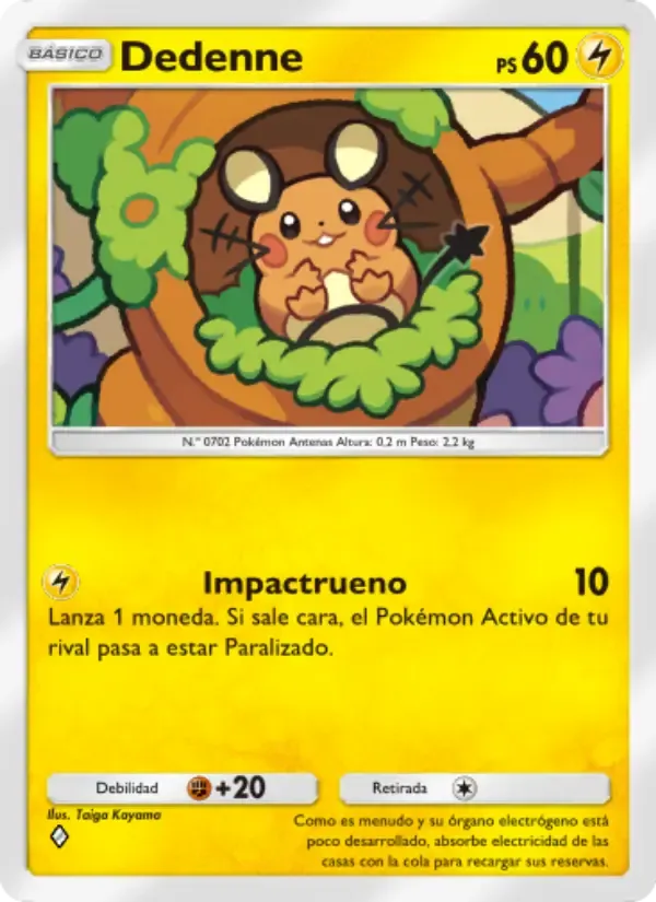 Dedenne card in Spanish