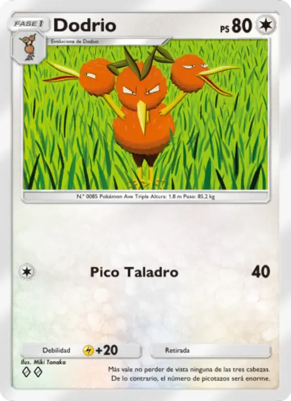 Dodrio card in Spanish