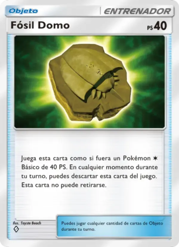Dome Fossil card in Spanish