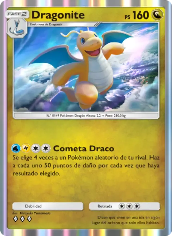 Dragonite card in Spanish
