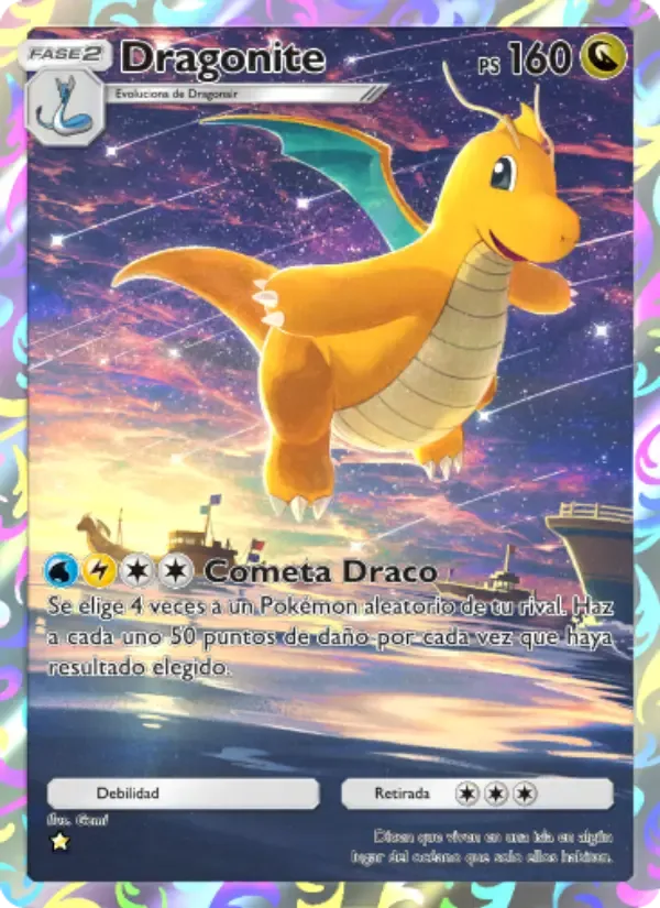 Dragonite card in Spanish