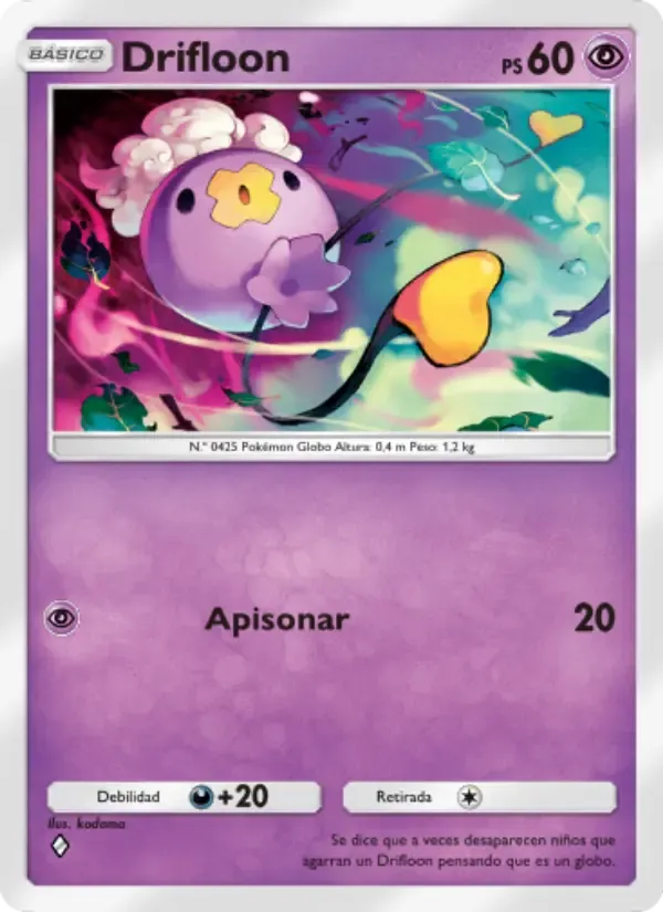 Drifloon card in Spanish