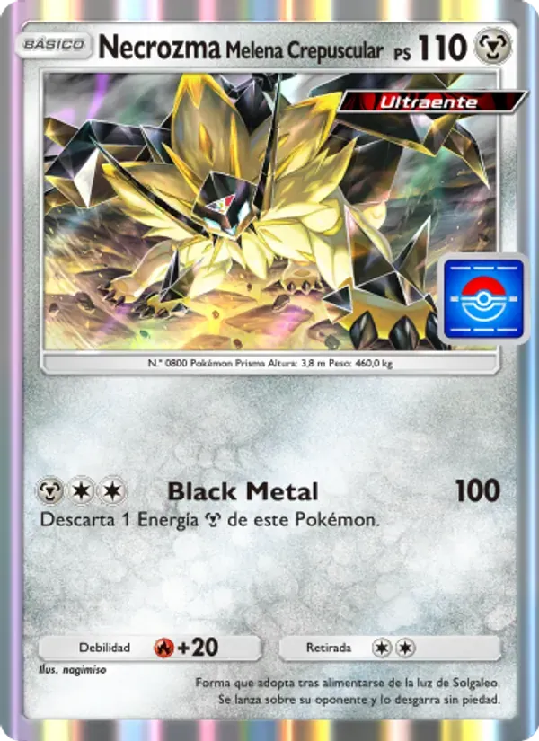 Dusk Mane Necrozma card in Spanish