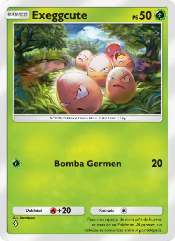 Exeggcute card in Spanish