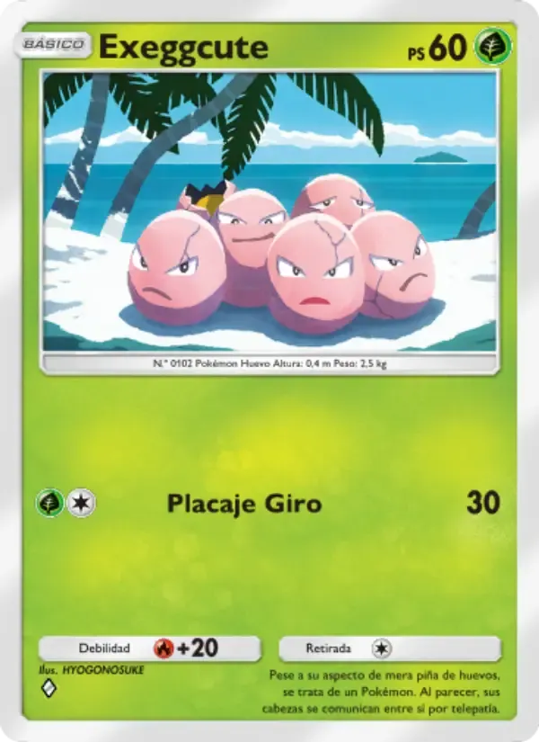 Exeggcute card in Spanish