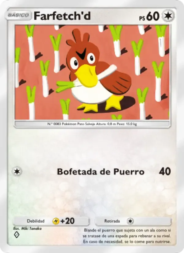 Farfetch'd card in Spanish