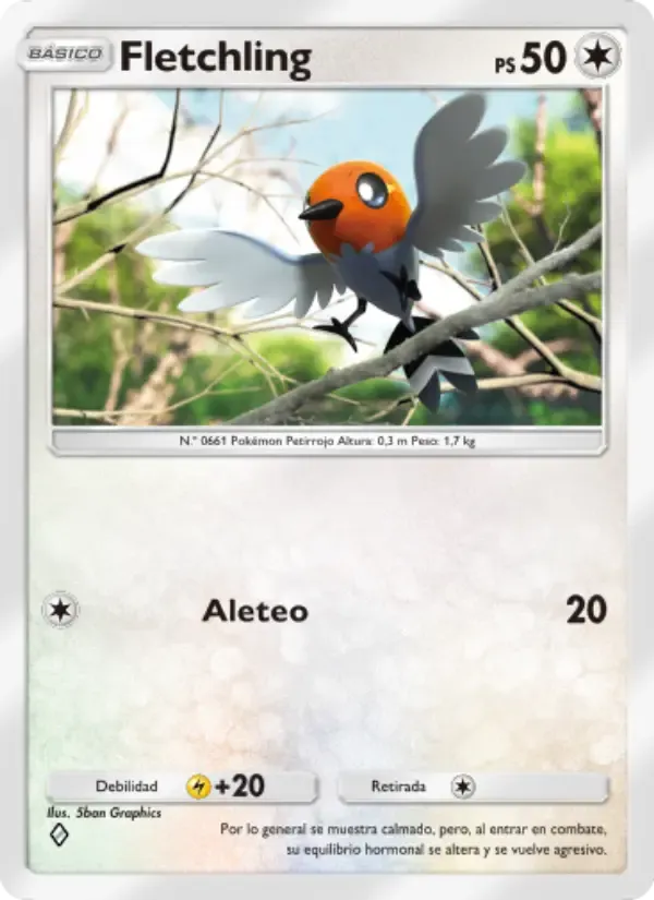 Fletchling card in Spanish
