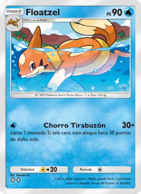Floatzel card in Spanish