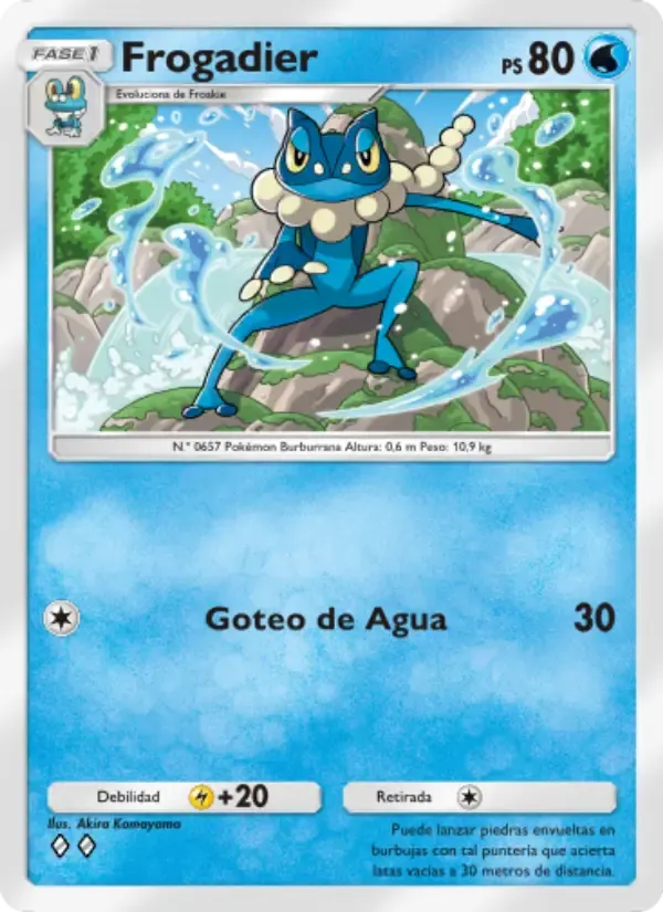 Frogadier card in Spanish