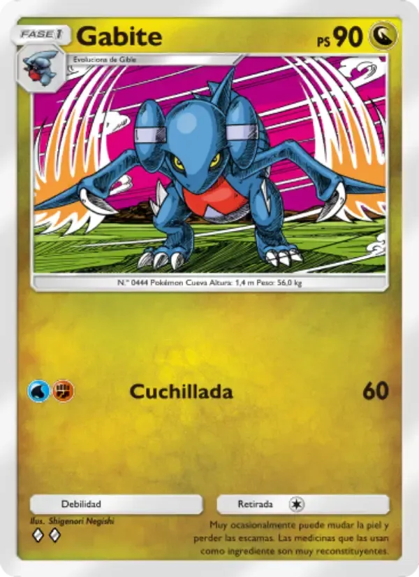Gabite card in Spanish