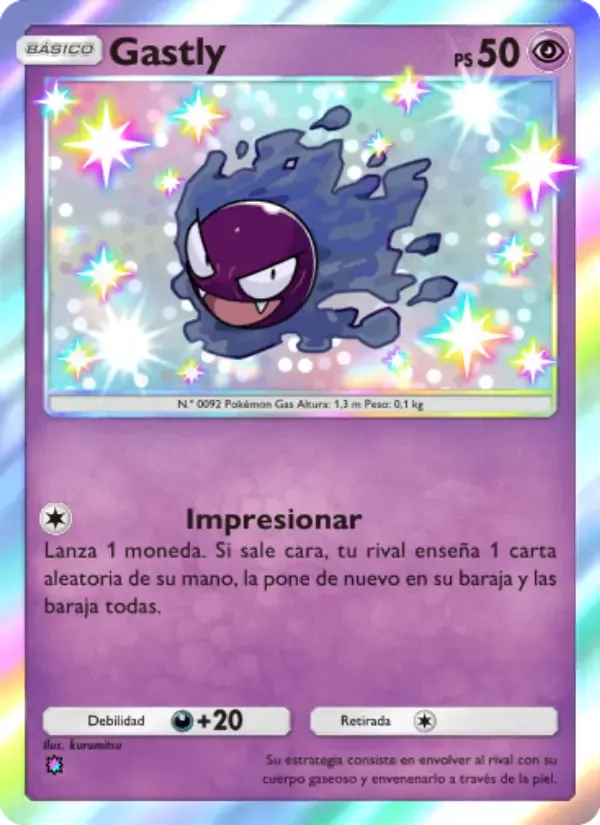 Gastly card in Spanish