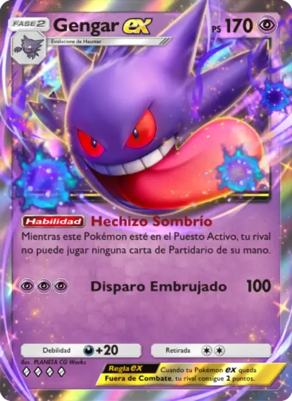 Gengar ex card in Spanish