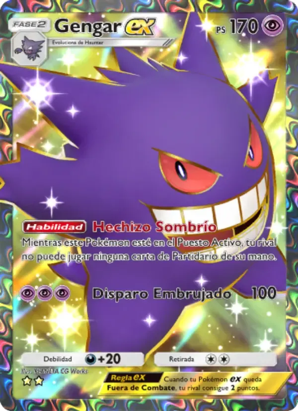 Gengar ex card in Spanish