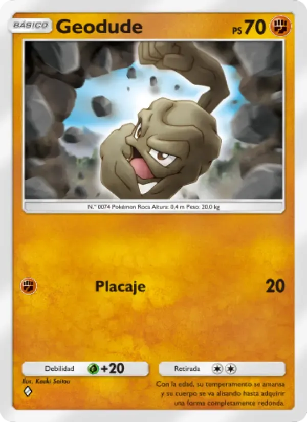 Geodude card in Spanish
