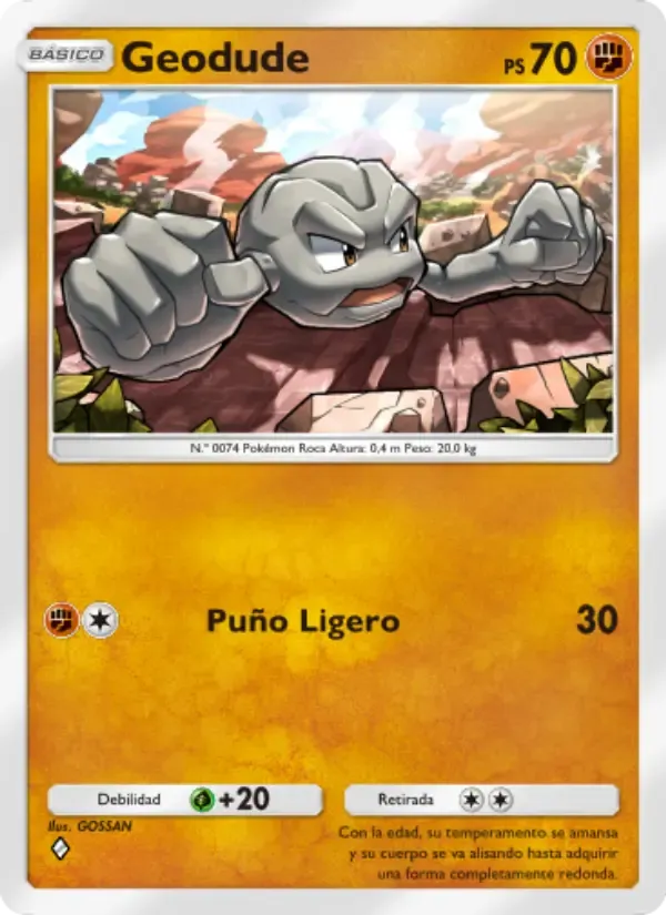 Geodude card in Spanish
