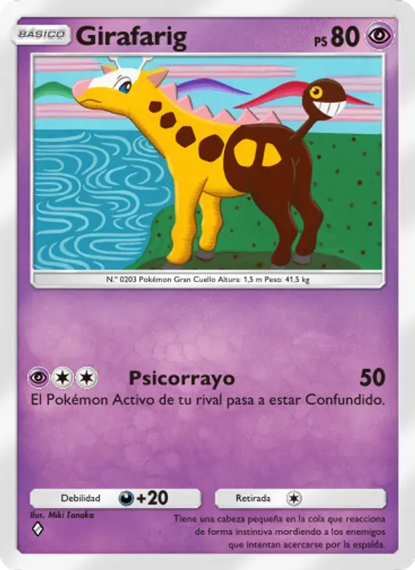 Girafarig card in Spanish