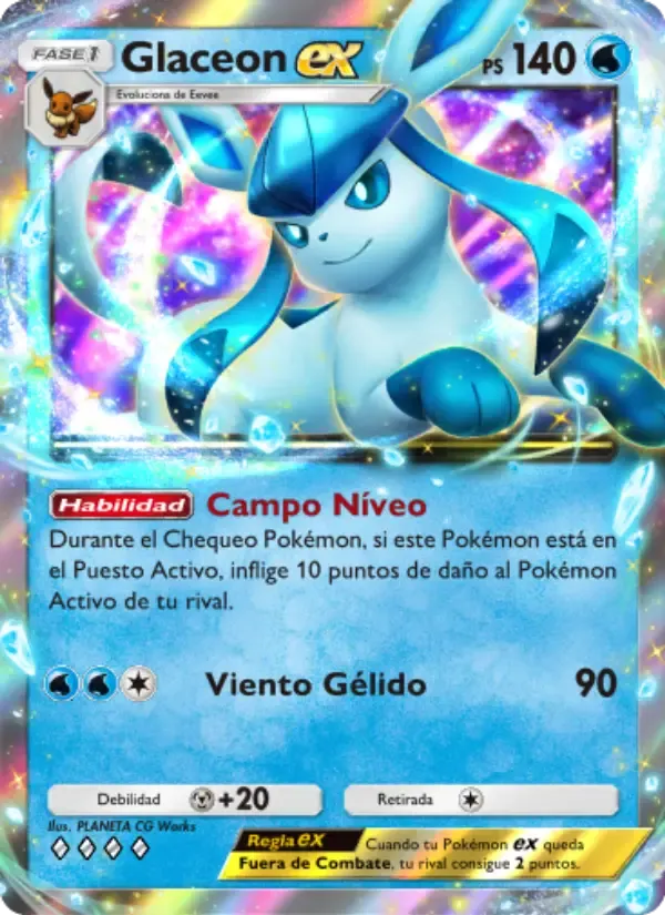 Glaceon ex card in Spanish
