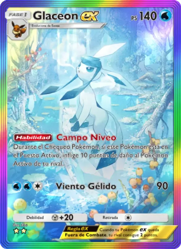 Glaceon ex card in Spanish