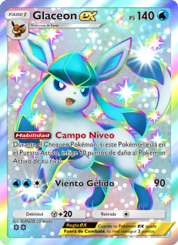 Glaceon ex card in Spanish