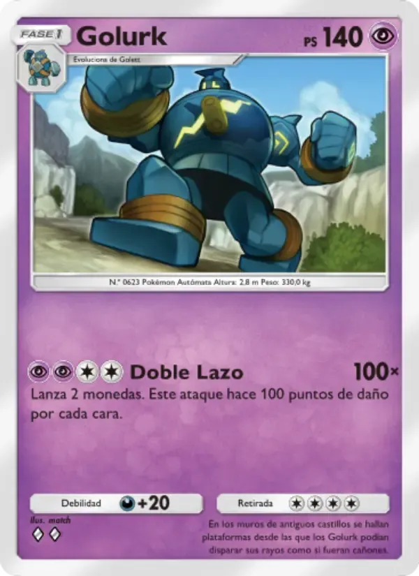 Golurk card in Spanish