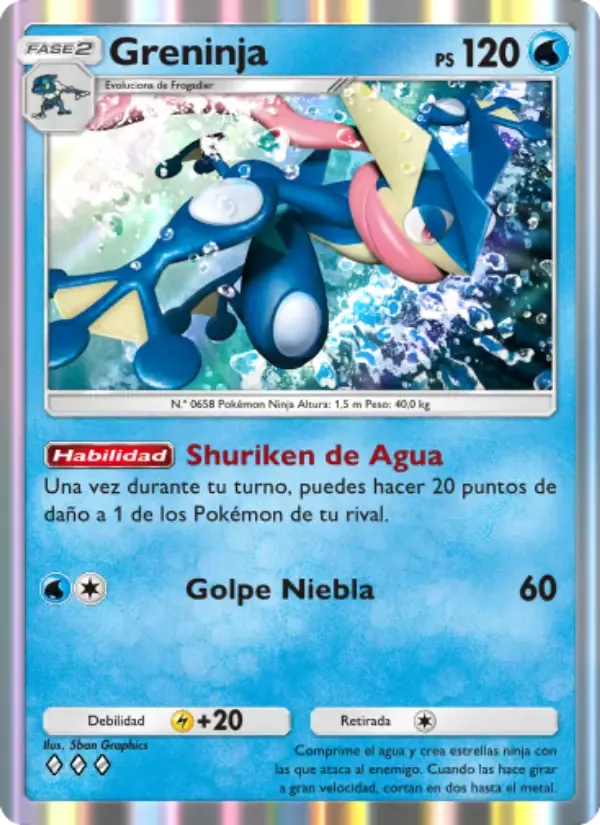 Greninja card in Spanish