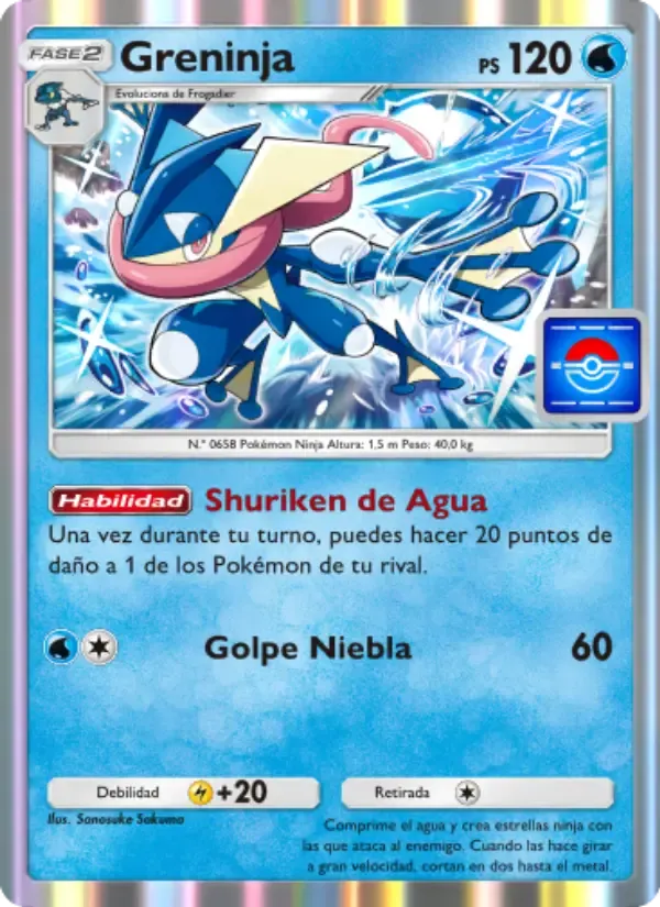 Greninja card in Spanish