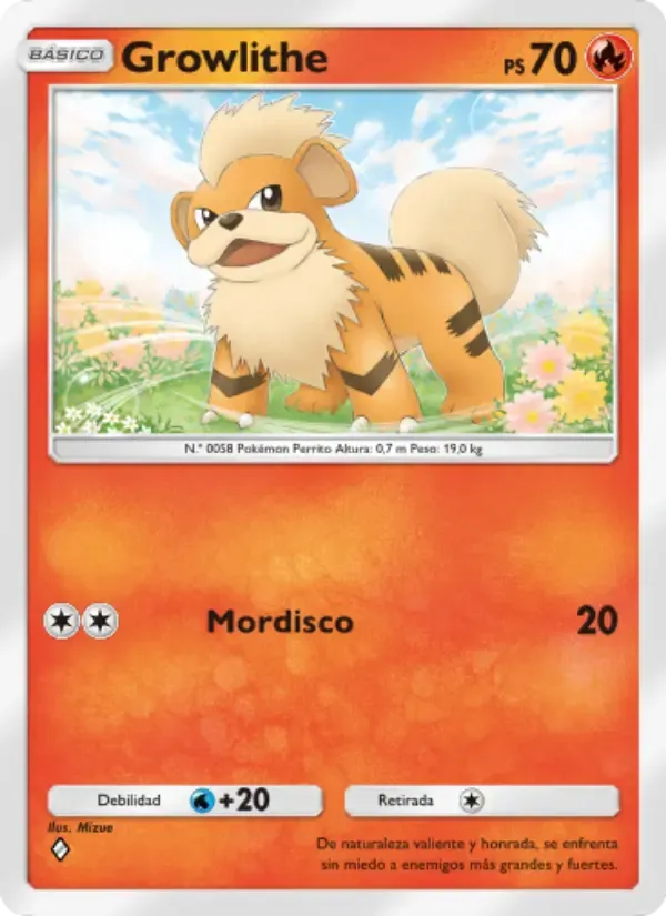 Growlithe card in Spanish