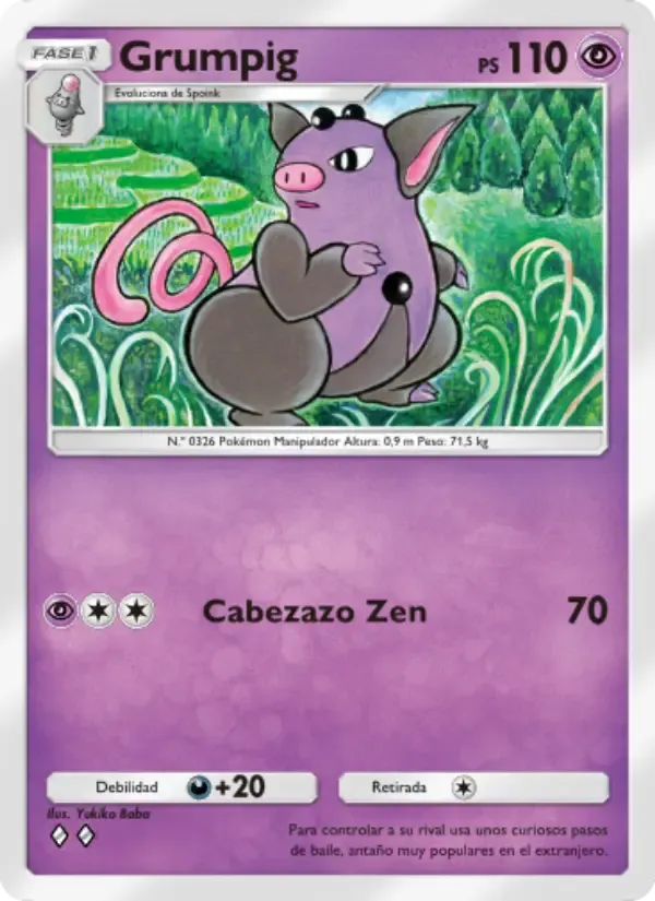 Grumpig card in Spanish