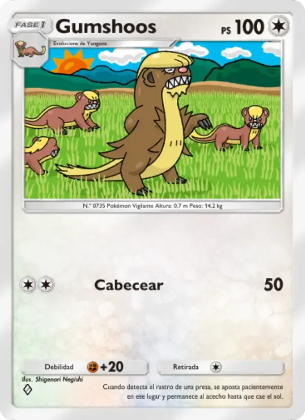 Gumshoos card in Spanish