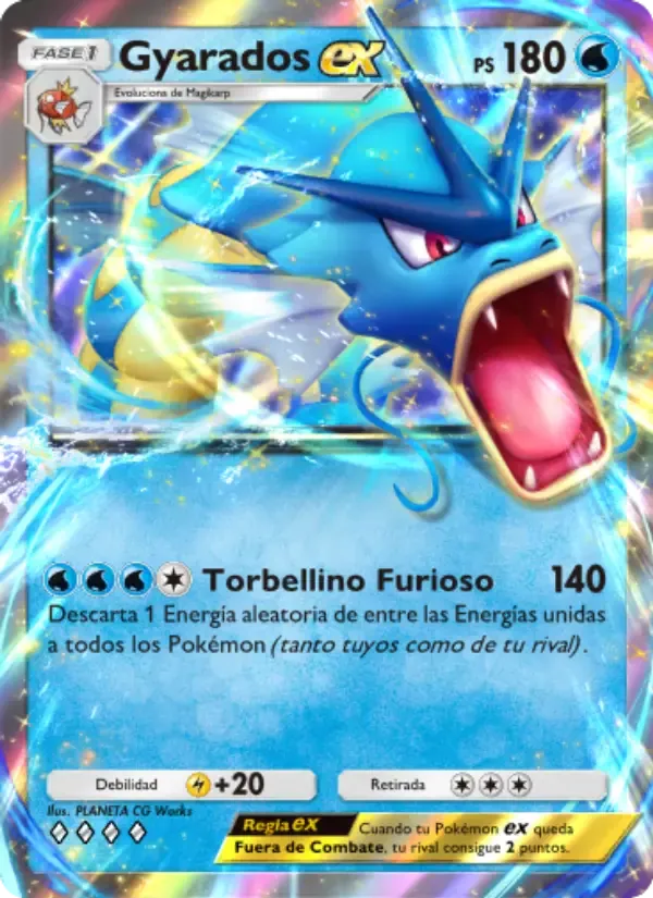 Gyarados ex card in Spanish