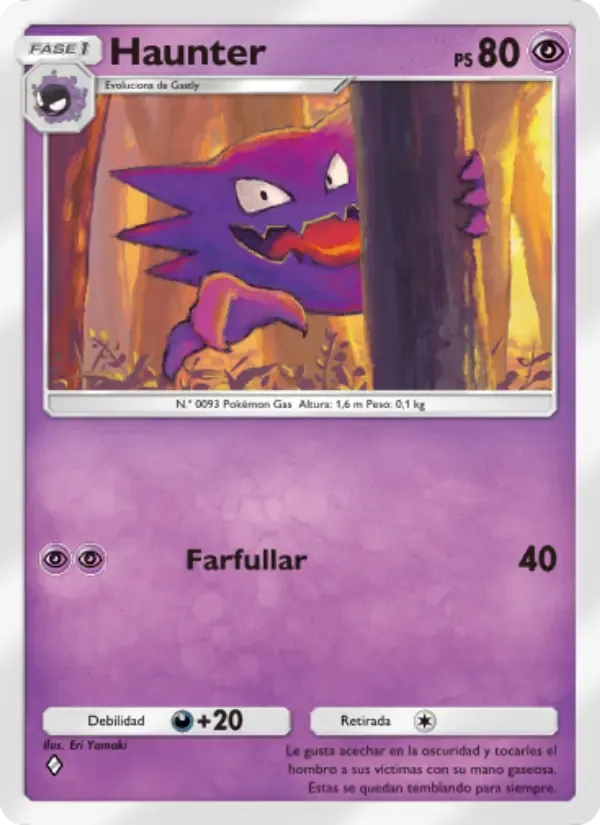 Haunter card in Spanish