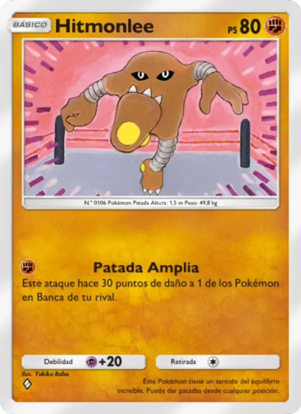 Hitmonlee card in Spanish