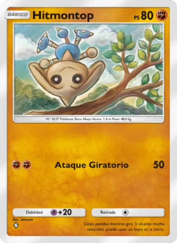 Hitmontop card in Spanish
