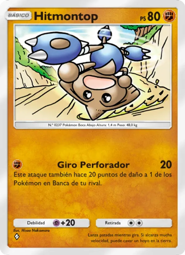 Hitmontop card in Spanish