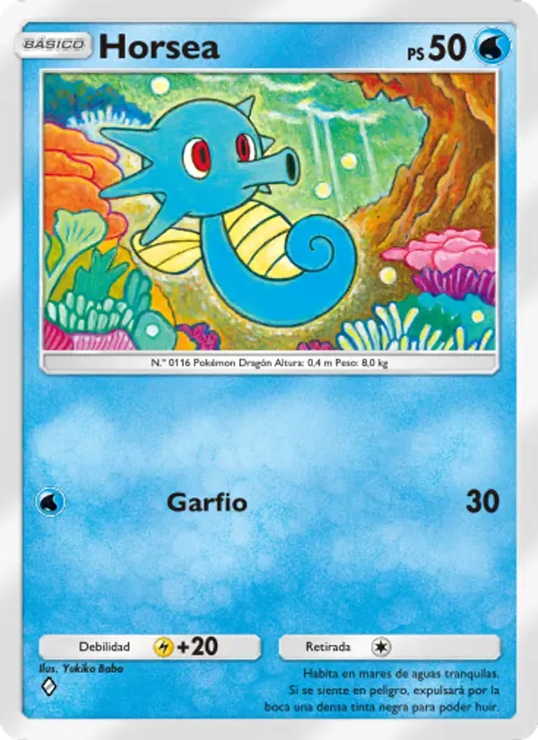 Horsea card in Spanish