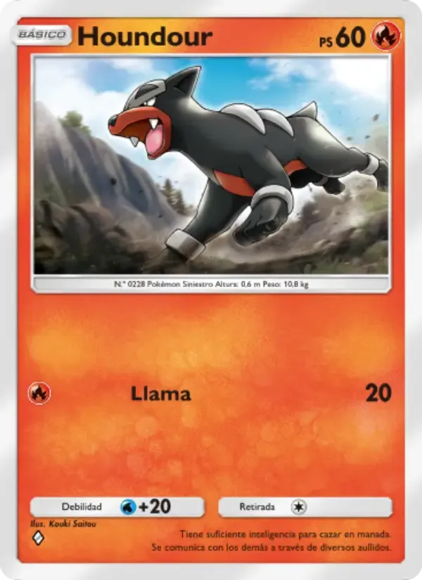 Houndour card in Spanish