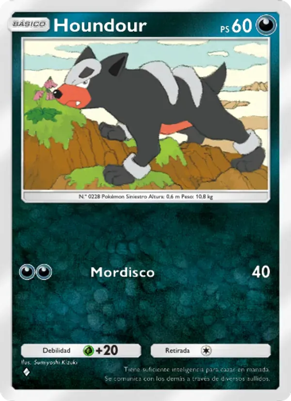 Houndour card in Spanish