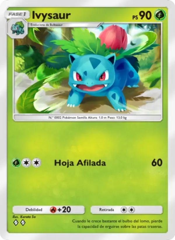 Ivysaur card in Spanish