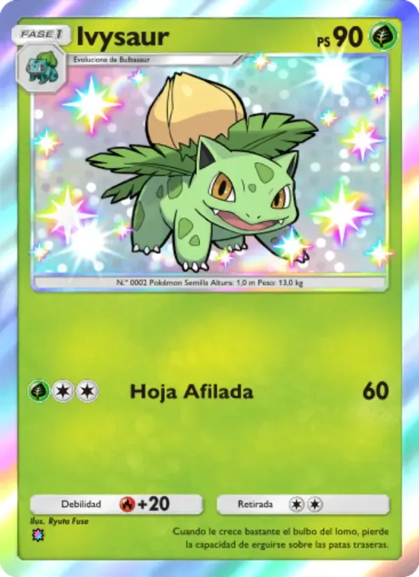 Ivysaur card in Spanish