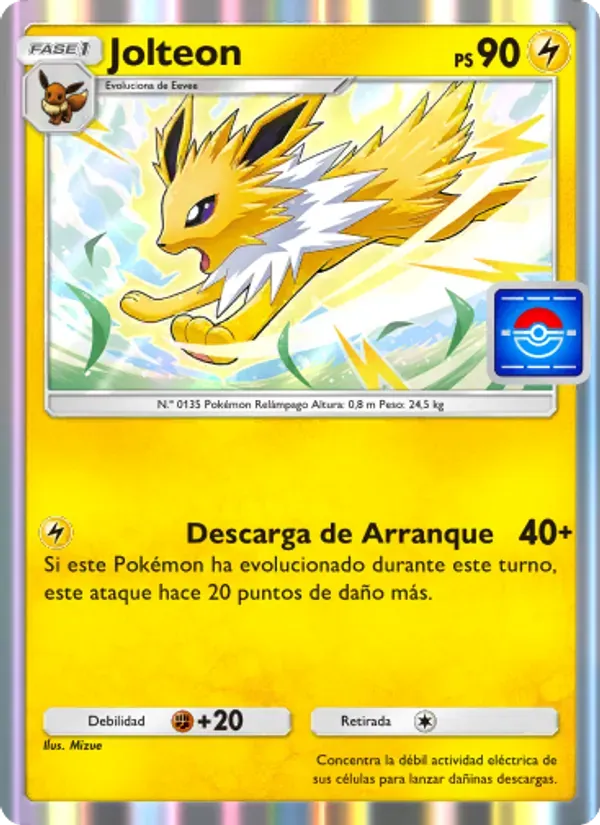 Jolteon card in Spanish