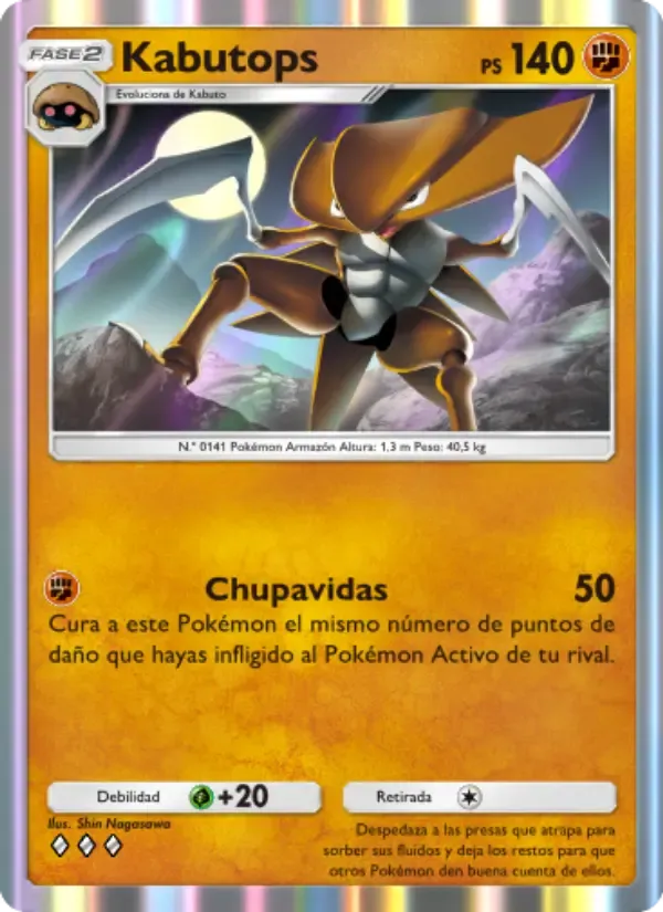 Kabutops card in Spanish