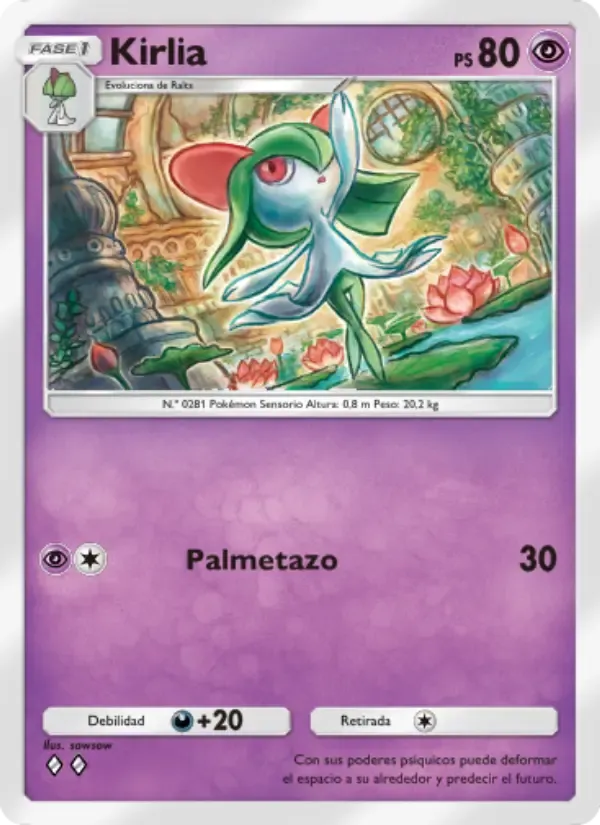 Kirlia card in Spanish