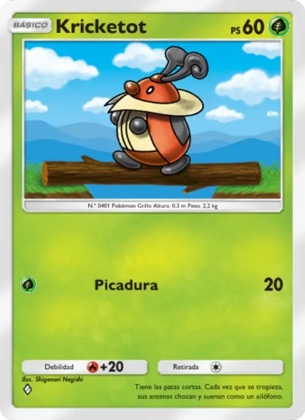 Kricketot card in Spanish