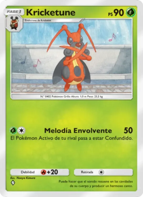 Kricketune card in Spanish