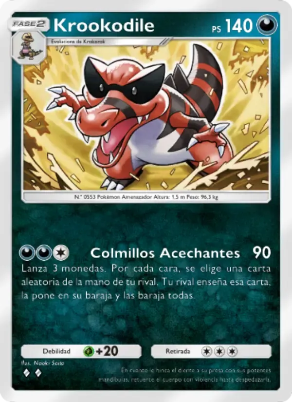 Krookodile card in Spanish