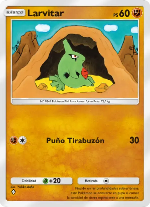 Larvitar card in Spanish