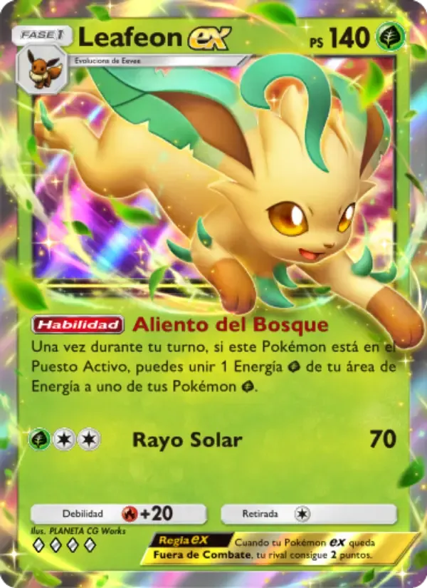 Leafeon ex card in Spanish