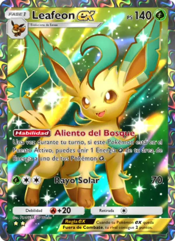 Leafeon ex card in Spanish